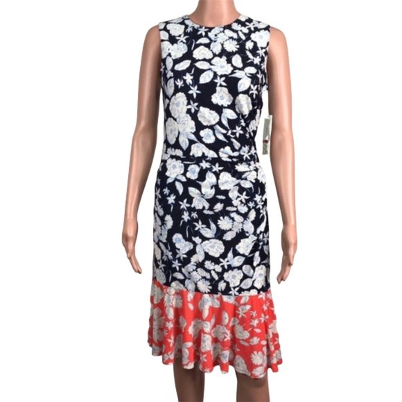 Eliza J Women's Black Orange Floral Dress Sleeveless Size 2 NWT - Picture 5 of 8
